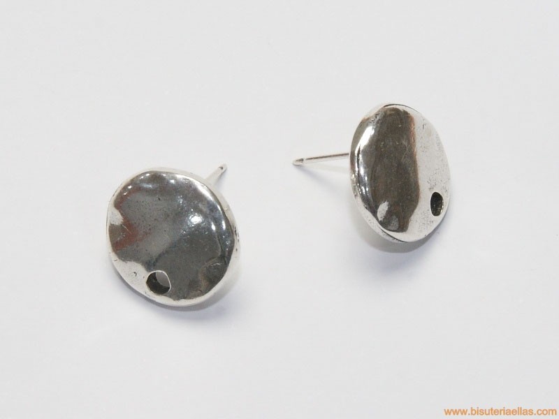 Cabezal pendiente circular 14mm zamak baño plata