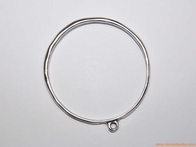Pulsera paso Ø61mm con anilla zamak baño plata