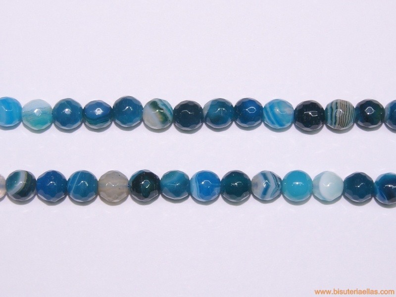 Bola facetada ágata azul Ø6mm