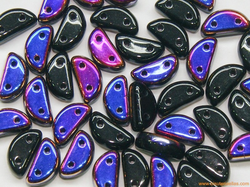 Moon Beads 8x4mm negro-tornasol