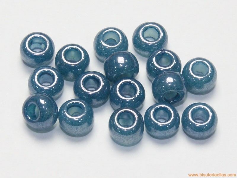 Rocalla 1/0 6,5mm paso 2,5mm azul cerámico