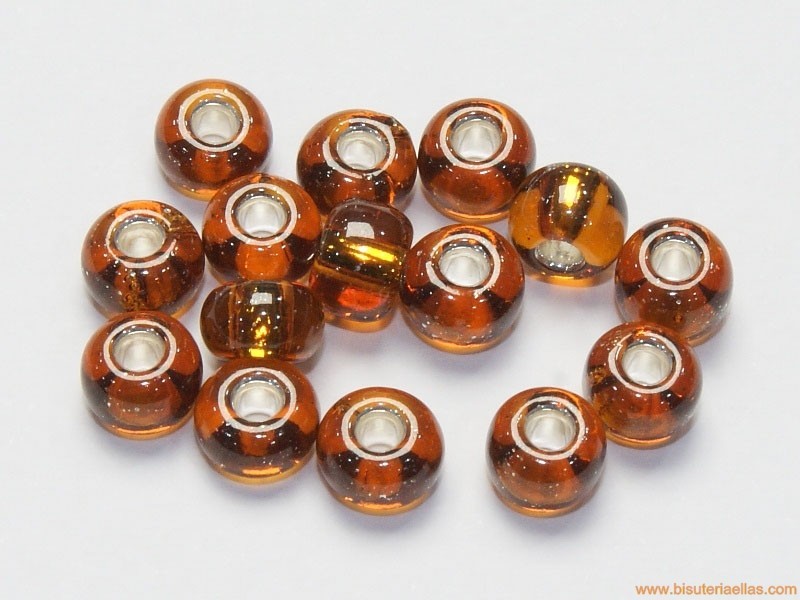 Rocalla 1/0 6,5mm paso 2,5mm cristal marrón