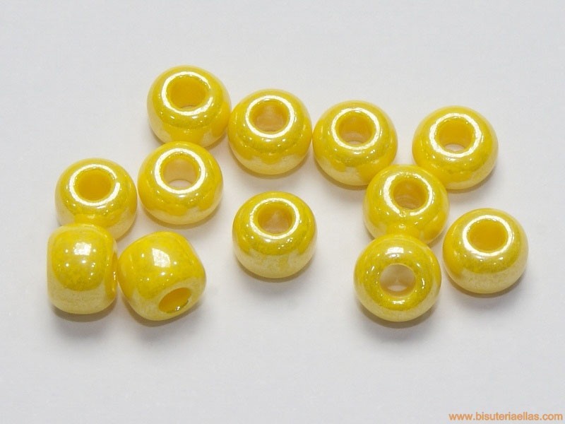 Rocalla 1/0 6,5mm paso 2,5mm amarillo cerámico
