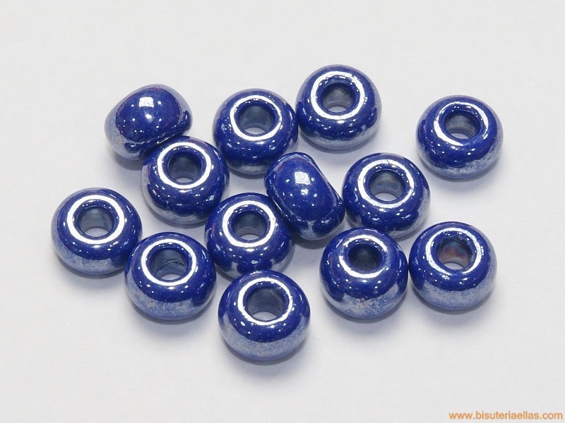 Rocalla 1/0 6,5mm paso 2,5mm azul oscuro cerámico