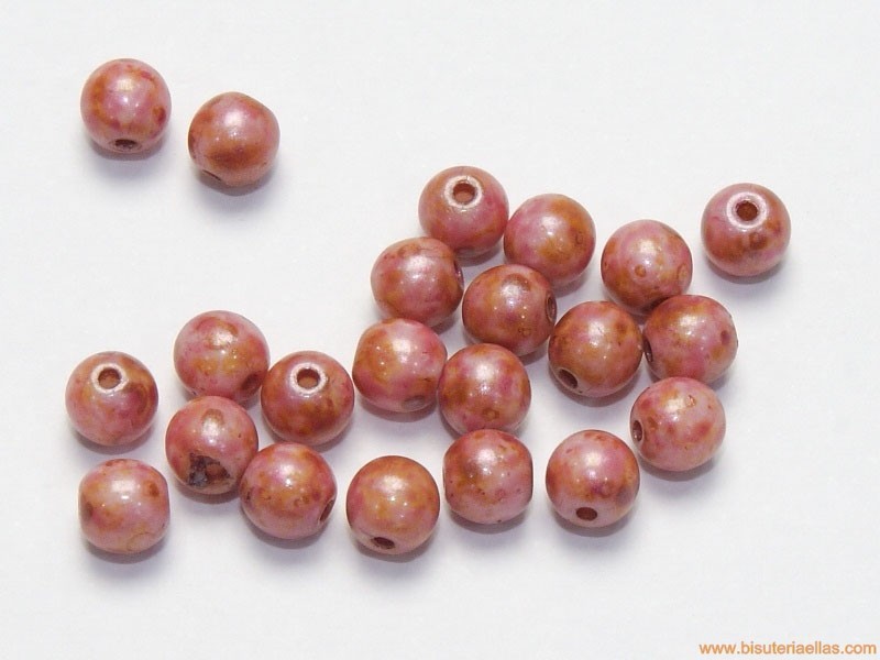 Bola cristal Ø4mm coral jaspeado