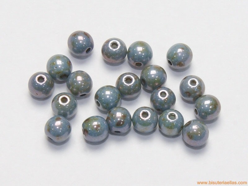 Bola cristal Ø4mm azul grisáceo jaspeado