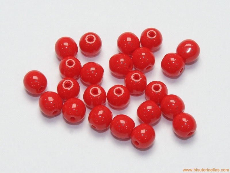 Bola cristal Ø4mm rojo opaco