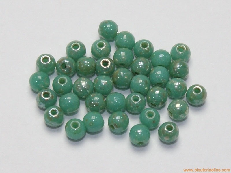 Bola cristal Ø3mm verde jaspeado
