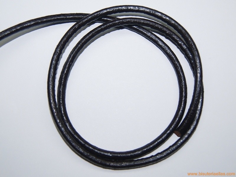 Cordón cuero 4mm marrón chocolate