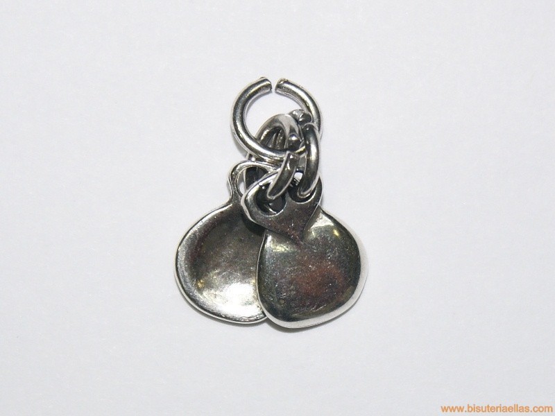 Charm zamak castañuelas 10mm baño plata