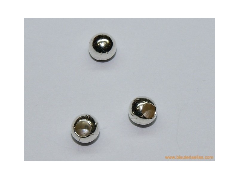 Bola en plata 1/2 taladro Ø4mm paso 2mm