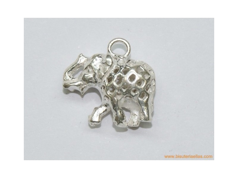 Colgante elefante calado en plata