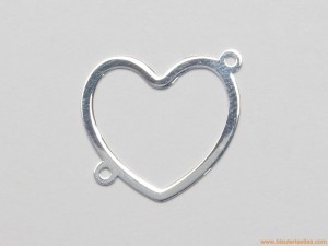 Conector corazón en plata 19mm