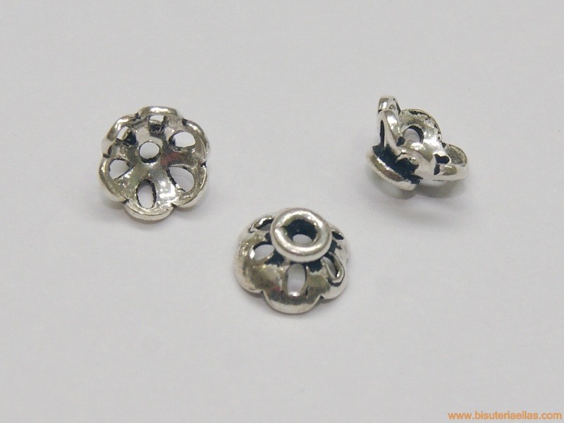 Casquilla calada Ø6x3mm en plata