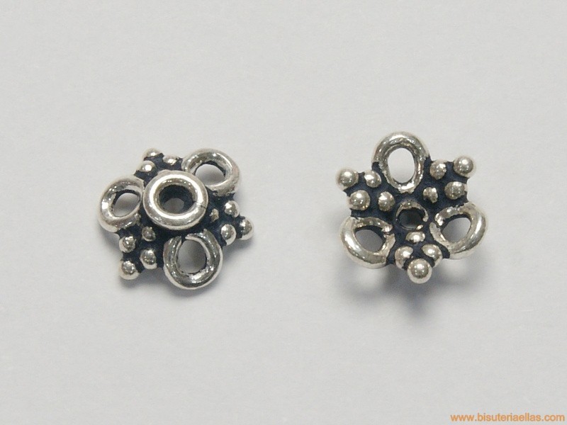 Casquilla calada Ø10x4mm en plata