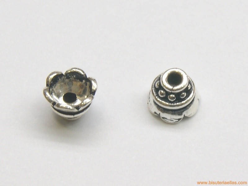 Casquilla puntos Ø6x4mm en plata