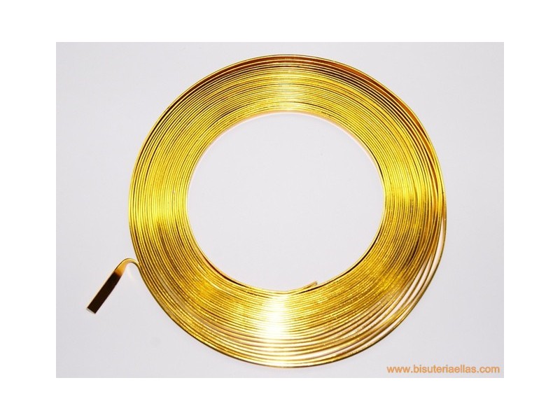 Aluminio plano 5mm dorado (10m.)