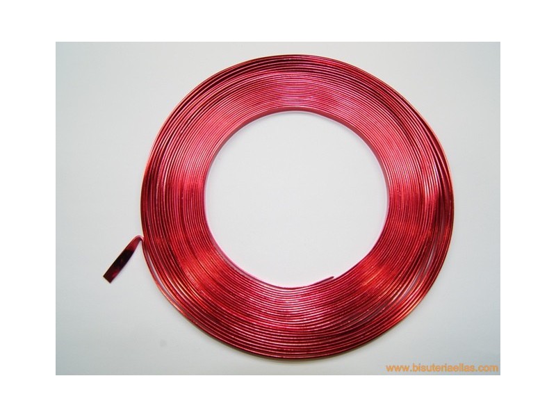 Aluminio plano 5mm rojo (10 m.)