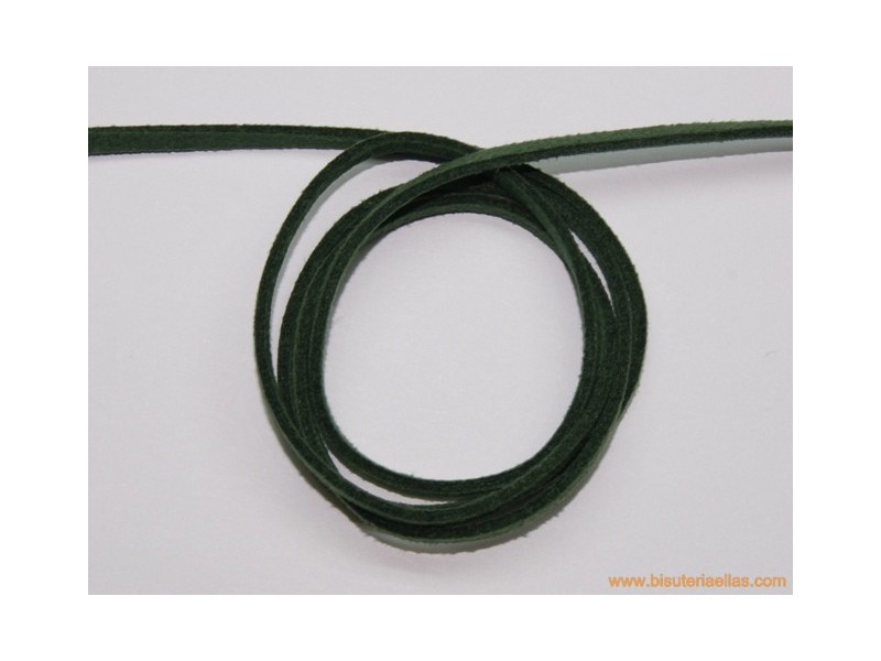 Tira de ante 3mm verde oscuro