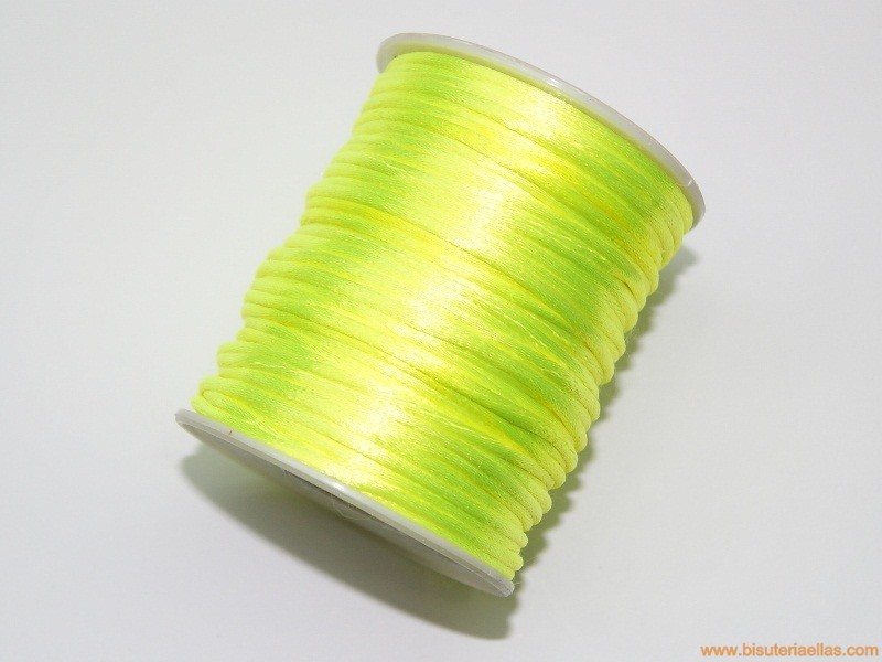 Cordón cola de ratón 2mm amarillo fluorescente (50 m.)