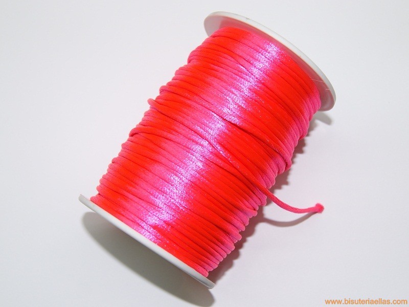 Cordón cola de ratón 2mm rosa fluorescente (91 m.)