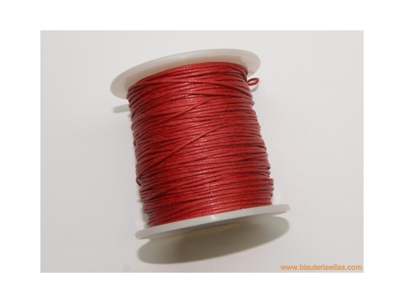 Cordón encerado 1mm rojo (50 m.)