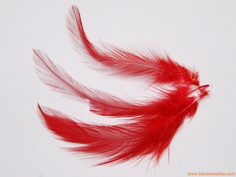 Pluma para tocado 9cm roja