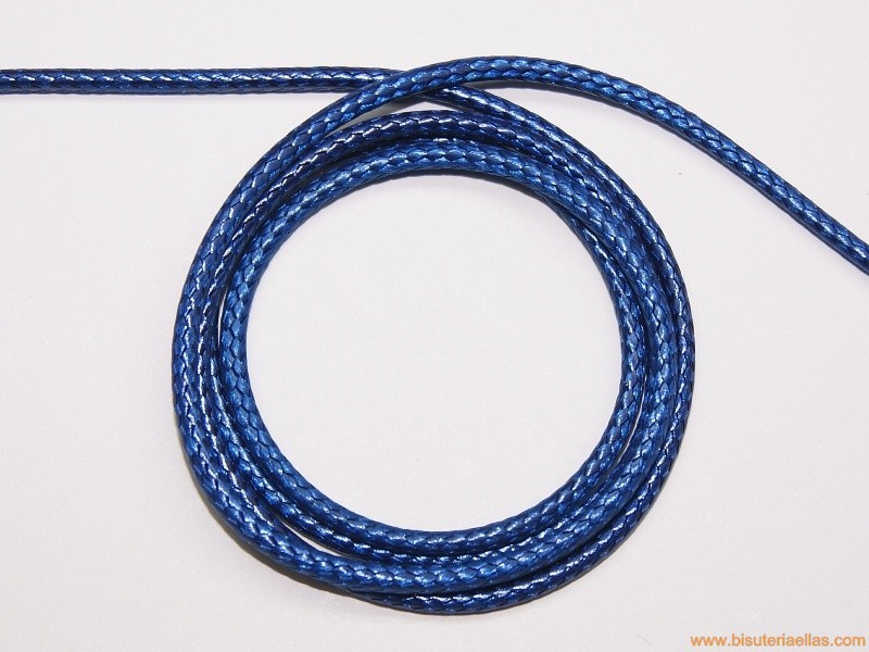 Cordón trenzado encerado 2mm azul oscuro
