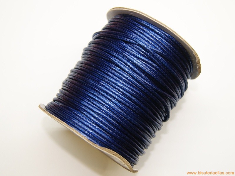 Cordón trenzado encerado 2mm azul oscuro (rollo)