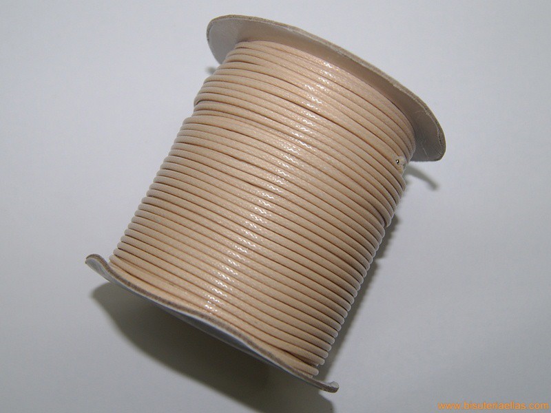 Cordón trenzado encerado 2mm beige (rollo)