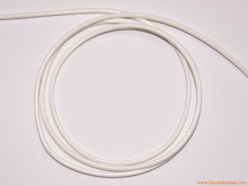 Cordón trenzado encerado 2mm blanco