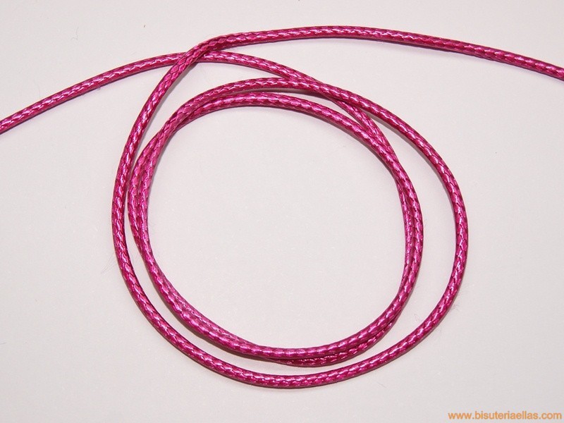 Cordón trenzado encerado 2mm fucsia