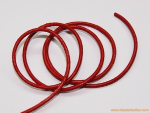 Cordón cuero 2mm rojo