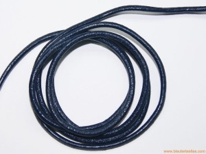Cordón cuero 2,5mm azul marino