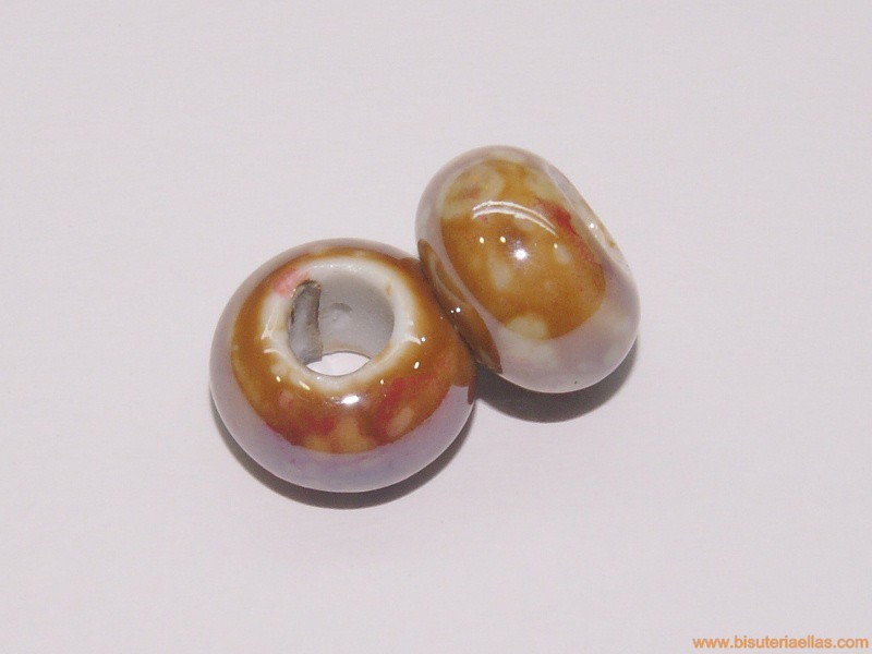 Bola chata Ø16x10mm paso 6mm marrón claro