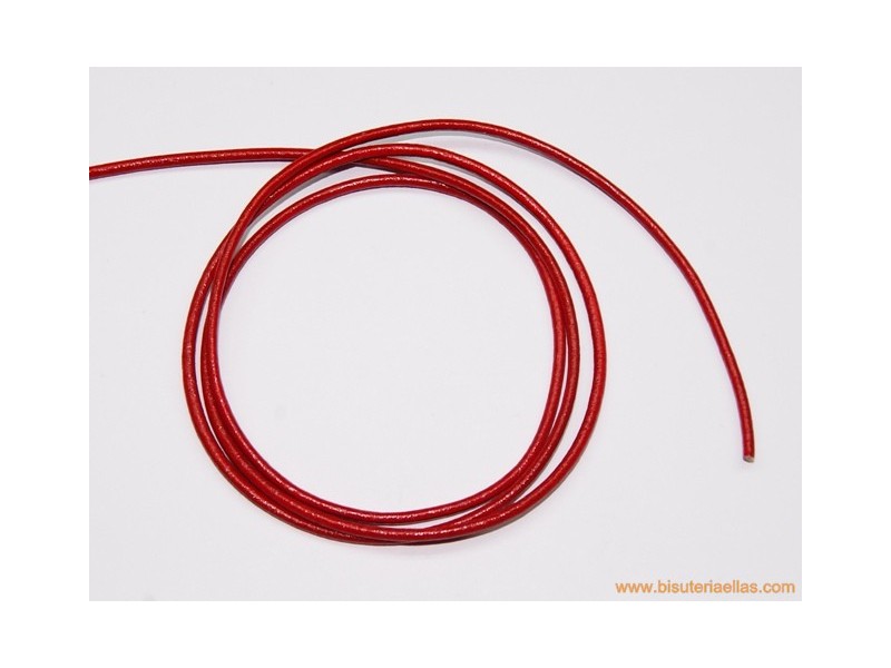 Cordón cuero 2,5mm rojo