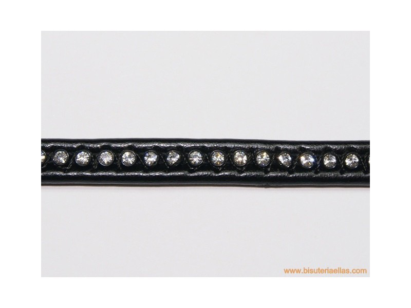 Cuero con strass 8mm negro