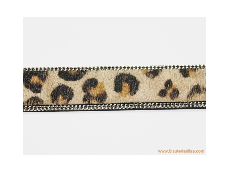 Banda pelo bordes cadena 20mm leopardo