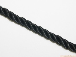 Cordón de poliester 8mm negro
