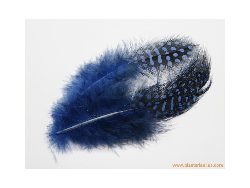 Pluma para tocado 12cm azul-negro
