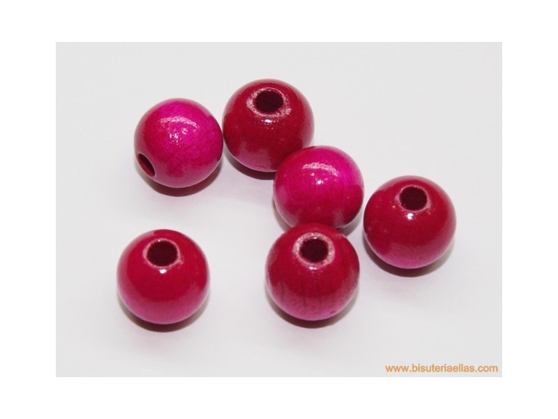 Bola madera 10mm paso 3mm fucsia