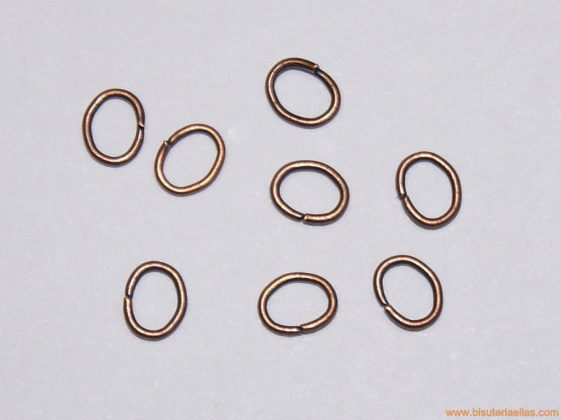 Anilla cobre ovalada 6x4mm