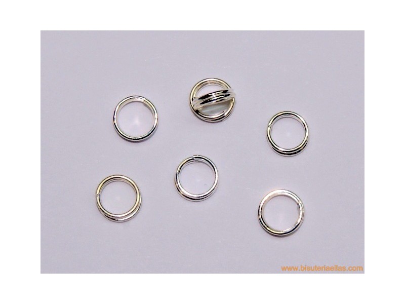 Anilla plateada Ø5mm doble
