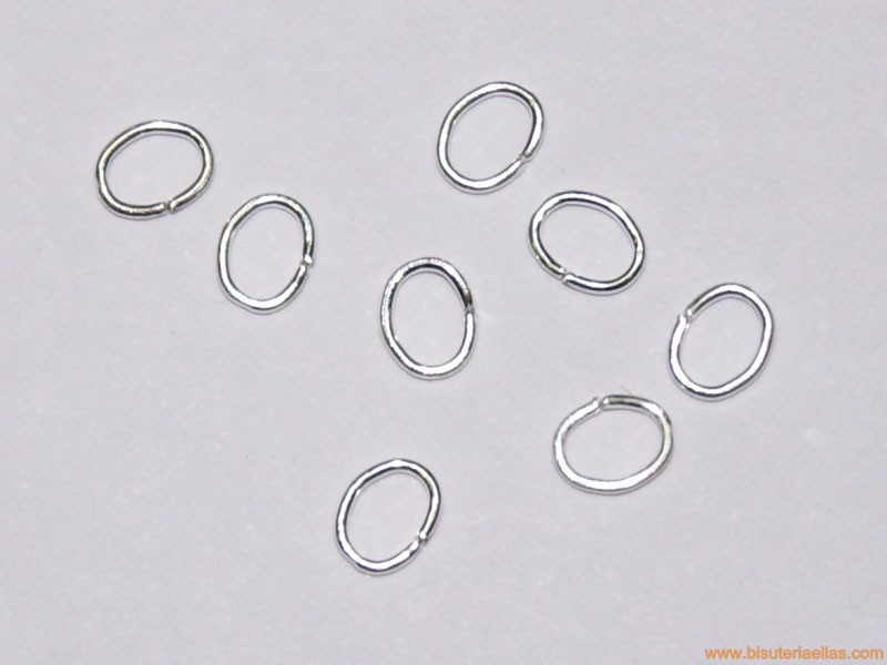 Anilla plateada ovalada 6x4mm