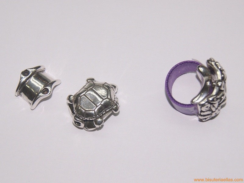 Anillo 2 piezas para cuero 10mm tortuga
