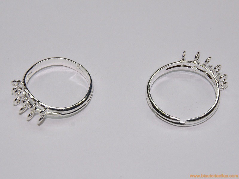 Base anillo 10 asas plateado