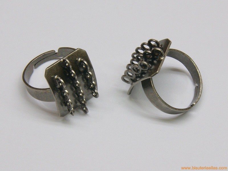Base anillo multianillas plata envejecida