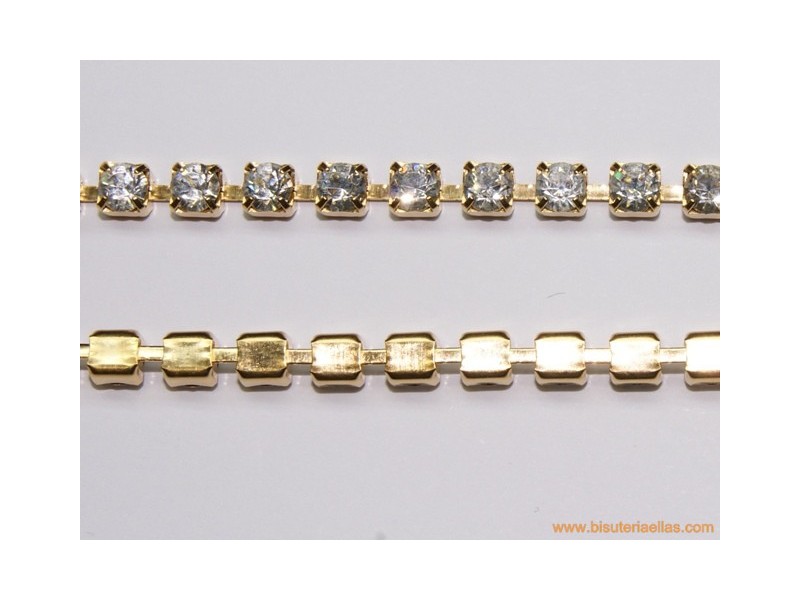 Cadena cristal engastado PP32 dorada