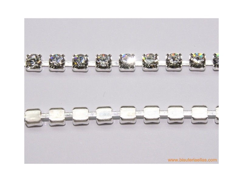 Cadena cristal engastado PP32 plateada