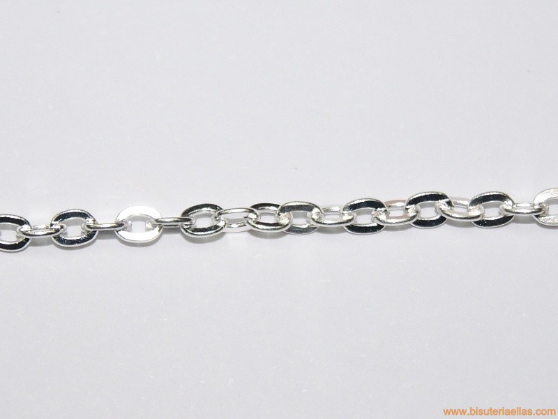 Cadena plateada ancho 3mm